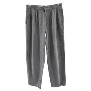 Vintage 90s Made in USA Pleated High Waist Cotton Trousers Size 12 Minimalist